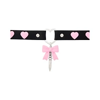 Pink Bow Heart Dagger Choker Necklace