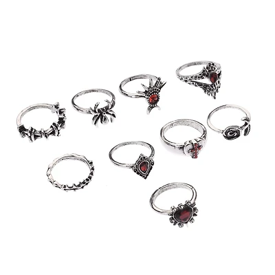Multi-Pack Gothic Romanticism Rings - 9 Pack