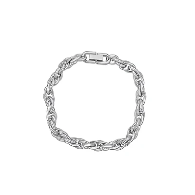 Silver-Tone Twisted Rope Bracelet