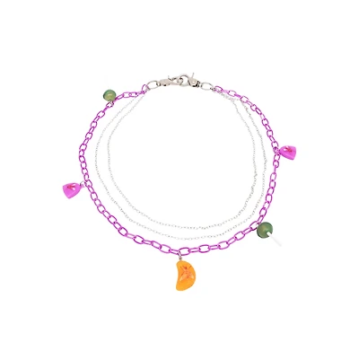 3-Row Pink Candy Wallet Chain