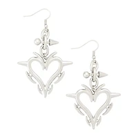 Cyber Heart Dangle Earrings