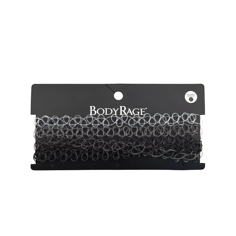 Multi-Pack Black White Ombre Tattoo Choker Necklaces - 5 Pack