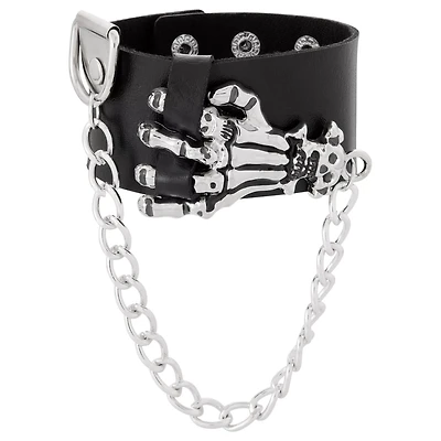 Skeleton Hand Drop Chain Cuff Bracelet