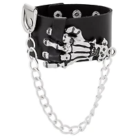 Skeleton Hand Drop Chain Cuff Bracelet