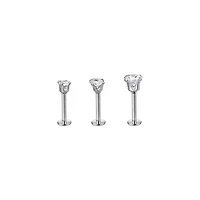 Multi-Pack CZ Labret Lip Rings 3 Pack - 16 Gauge