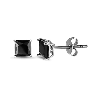 Clear Round CZ Stud Earrings - 20 Gauge