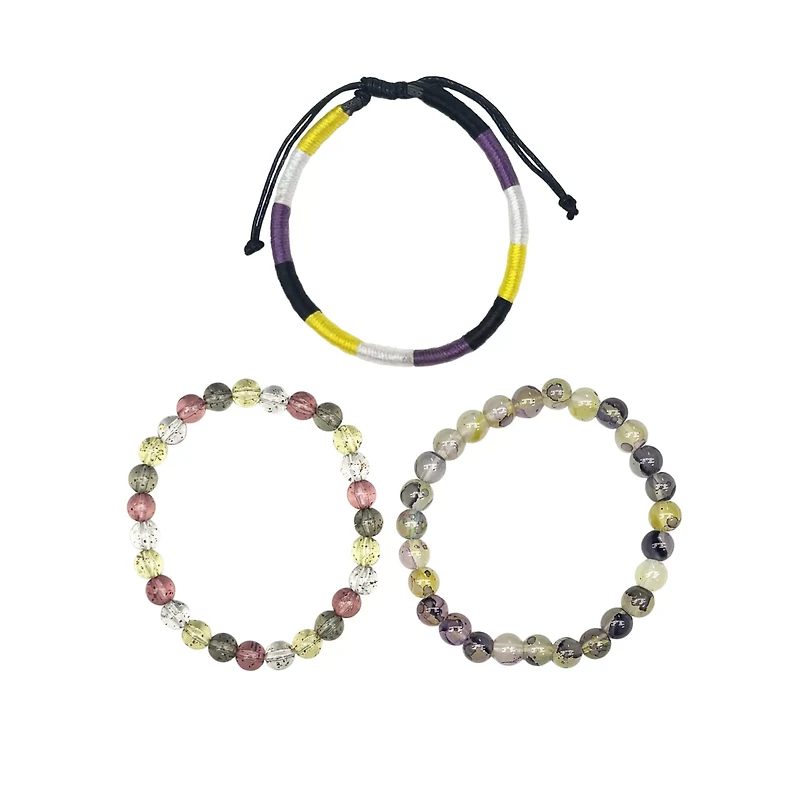 Multi-Pack Nonbinary Pride Mixed Bracelets - 3 Pack