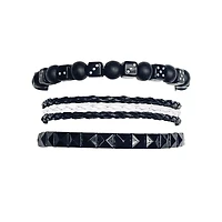 Multi-Pack Black Dice Beaded Bracelets - 3 Pack