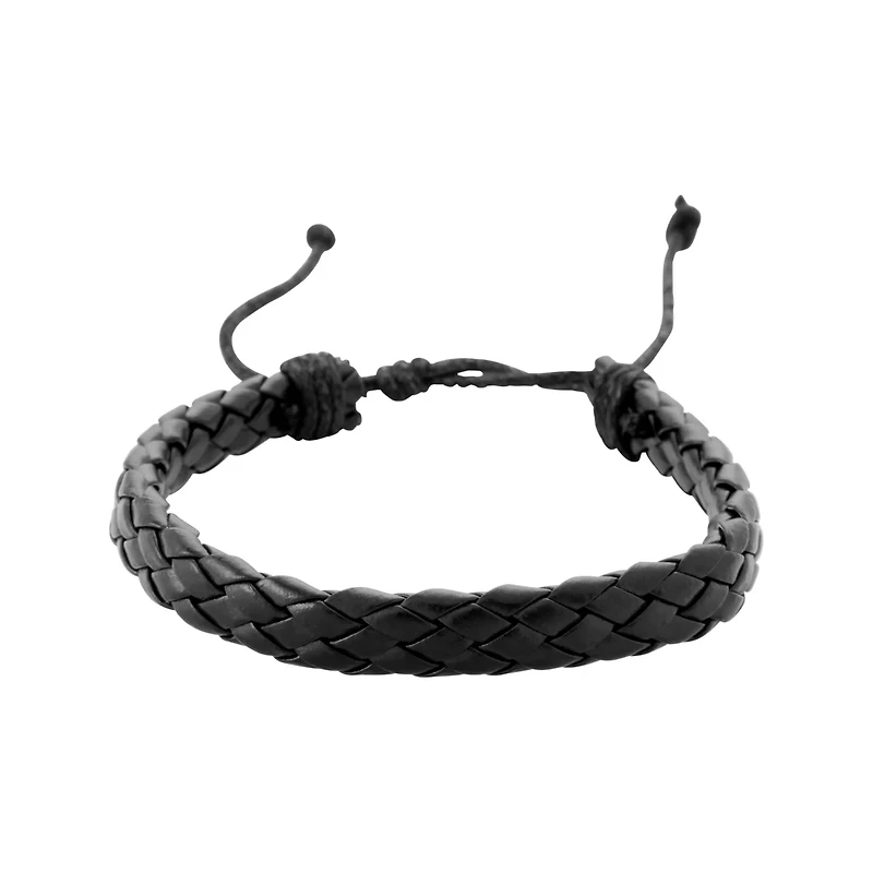 Black and Red Beaded and Braided Cord Cross Bracelets - 3 Pack