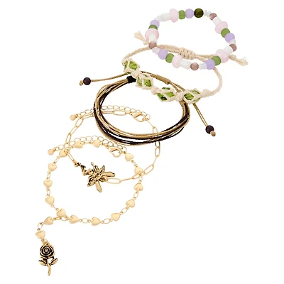 Multi-Pack Flower Garden Mixed Bracelets - 5 Pack