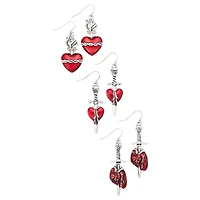 Multi-Pack Sacred Heart Dangle Earrings - 3 Pair