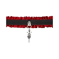 Red Ruffle Sacred Heart Choker Necklace
