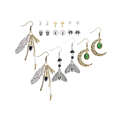 Multi-Pack Gothic Celestial Bug Earrings - 9 Pack