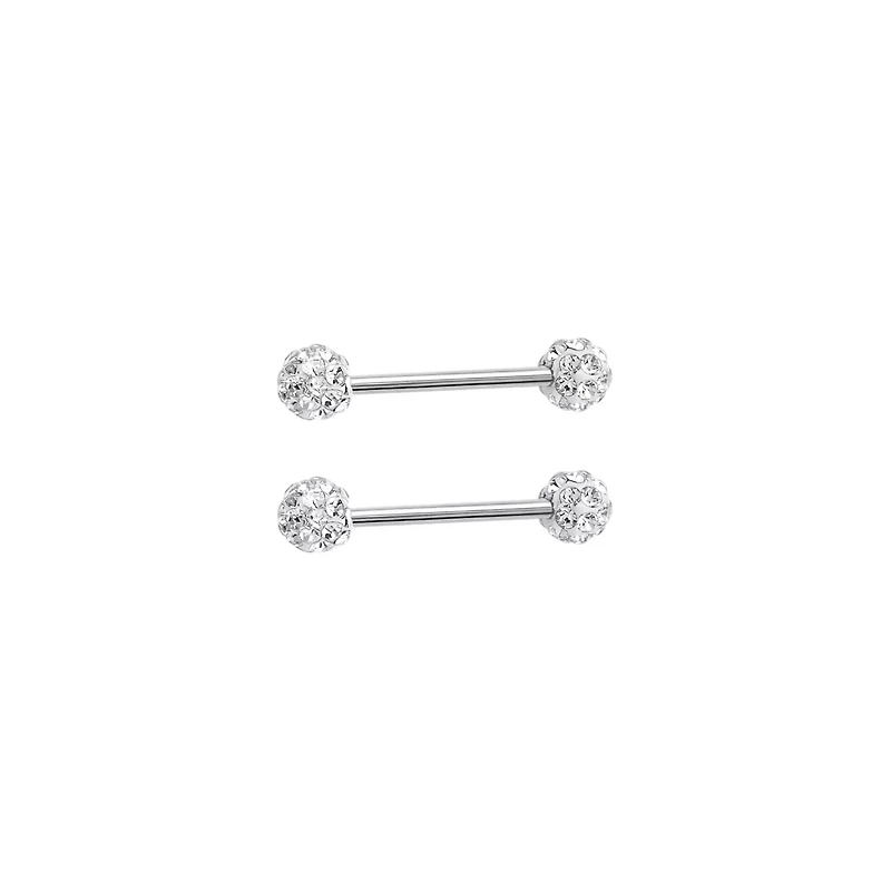 CZ Nipple Barbells - 14 Gauge