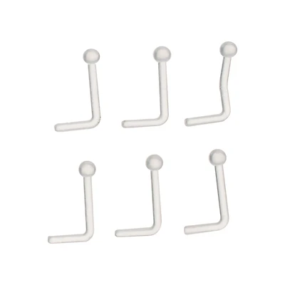 Multi-Pack Clear Bioflex L-Bend Nose Retainers 6 Pack