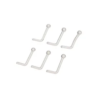 Multi-Pack Clear Bioflex L-Bend Nose Retainers 6 Pack - 18 Gauge