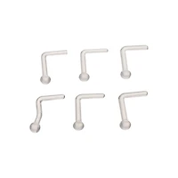 Multi-Pack Clear Bioflex L-Bend Nose Retainers 6 Pack - 18 Gauge