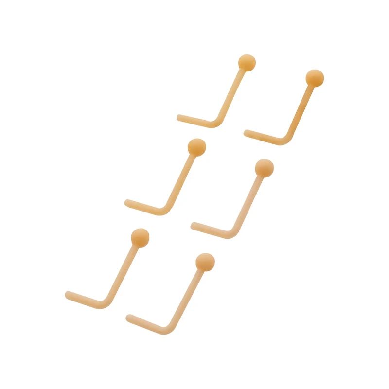 Multi-Pack Peach Bioflex L-Bend Nose Pins 6 Pack - 20 Gauge
