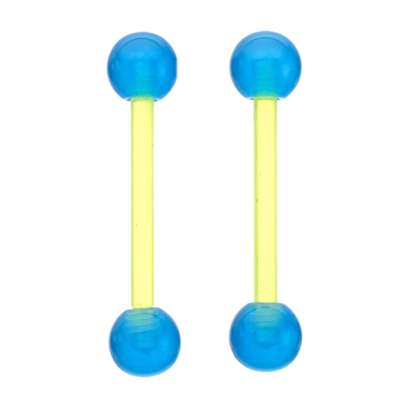 Glow in the Dark Green Bioflex Nipple Barbells