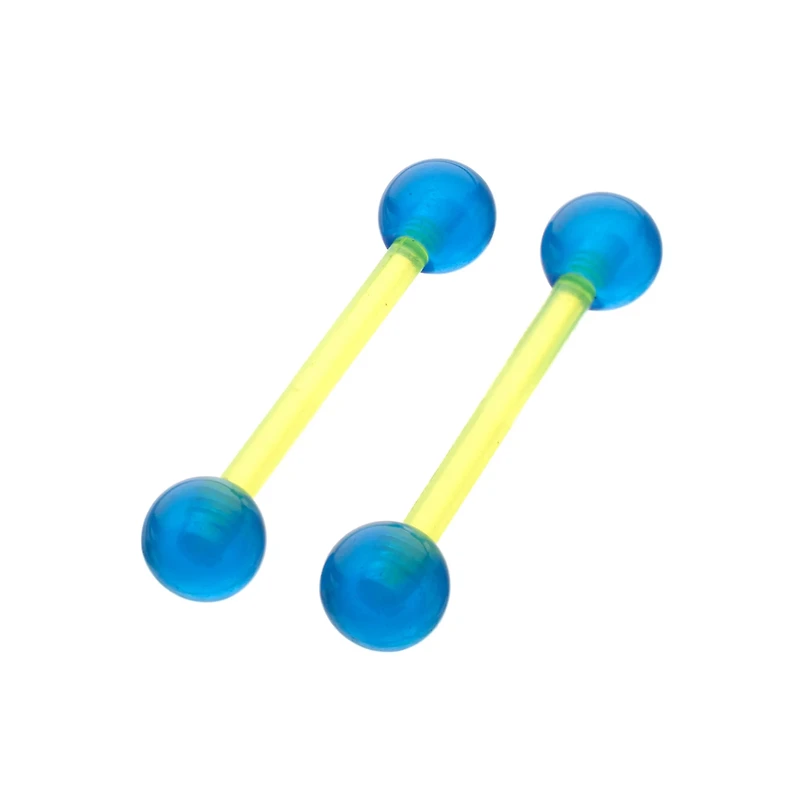 Glow in the Dark Green Bioflex Nipple Barbells