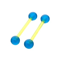 Glow in the Dark Green Bioflex Nipple Barbells