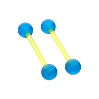 Glow in the Dark Green Bioflex Nipple Barbells