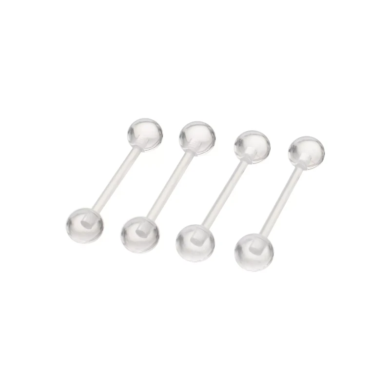Multi-Pack Clear Bioflex Retainer Barbells 4 Pack - 14 Gauge