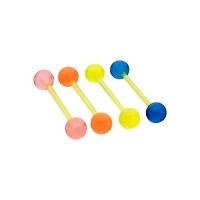 Multi-Pack Glow in the Dark Bioflex Barbells 4 Pack – 14 Gauge