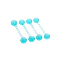Multi-Pack Glow in the Dark Bioflex Blue Barbells 4 Pack - 14 Gauge