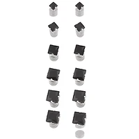 Multi-Pack Black CZ Square Silver-Tone Magnetic Fake Stud Earrings - 6 Pair