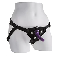 Black Velvet Vibrating Strap-On Harness