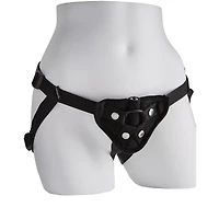 Black Velvet Vibrating Strap-On Harness