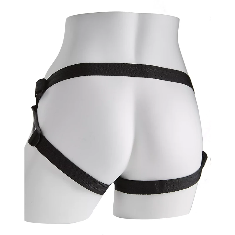 Black Velvet Vibrating Strap-On Harness