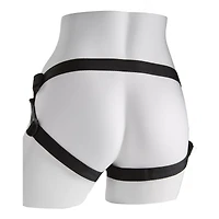 Black Velvet Vibrating Strap-On Harness