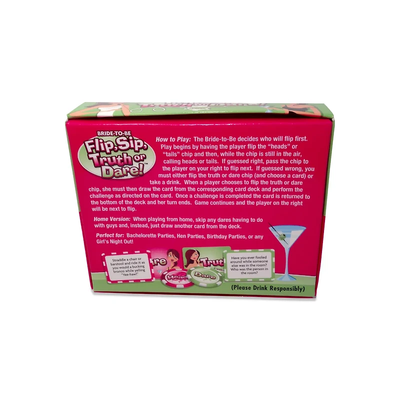 Flip, Sip, Truth or Dare Bachelorette Party Game
