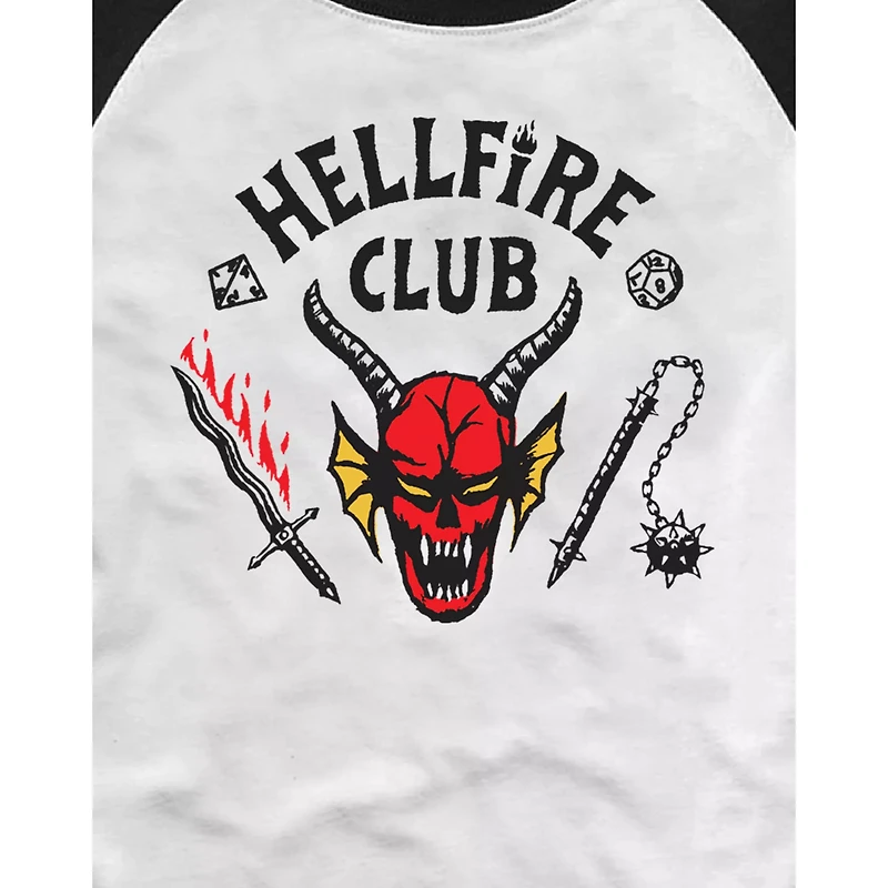 Hellfire Club Raglan T Shirt - Stranger Things