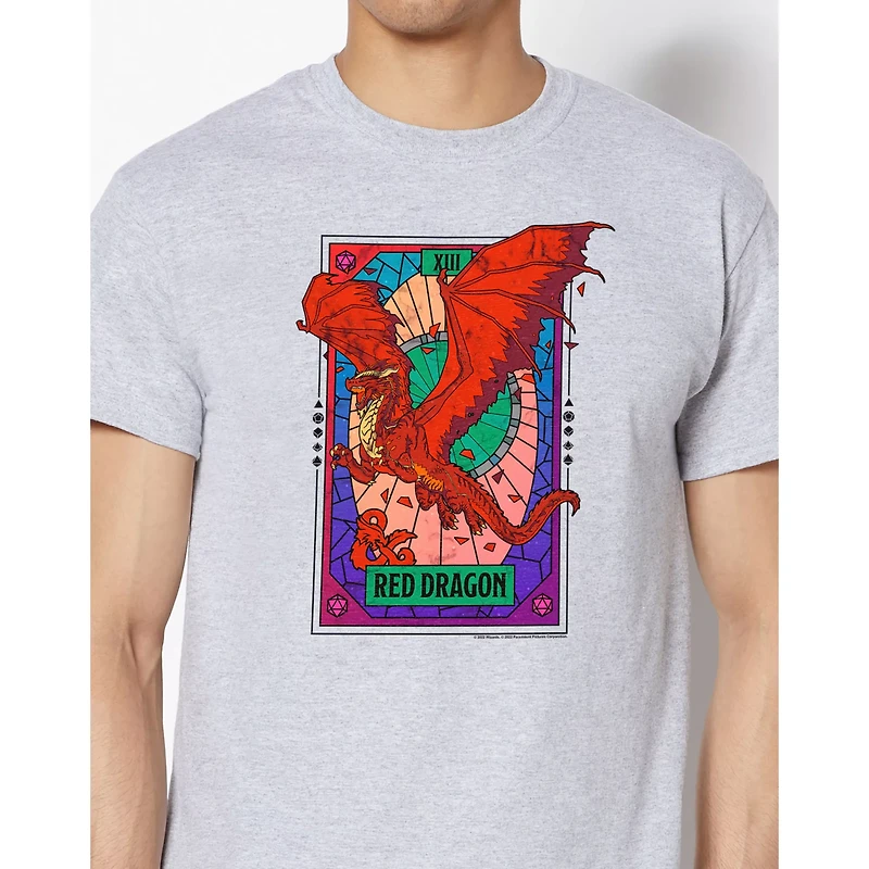 Red Dragon Mosaic Tarot Card T Shirt- Dungeons & Dragons