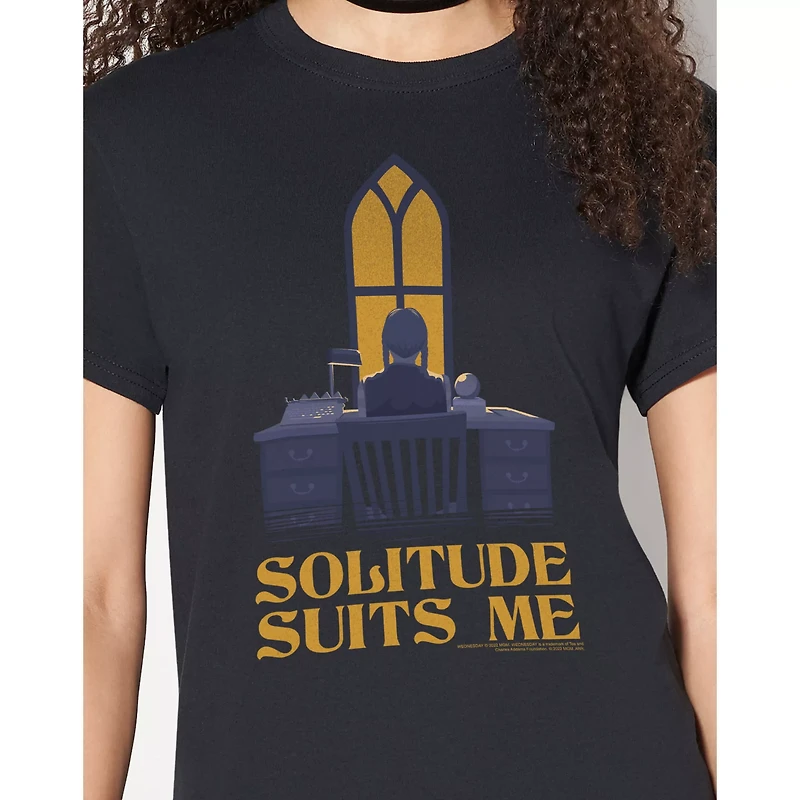 Solitude Suits Me T Shirt- Wednesday