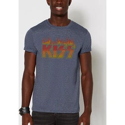 Navy Kiss on Fire T Shirt