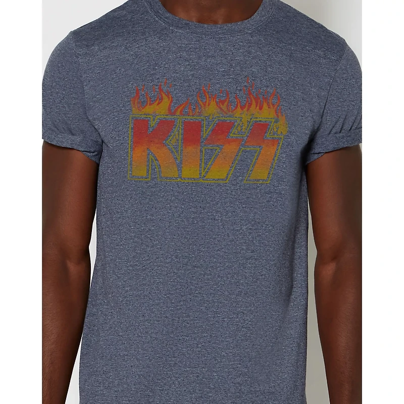 Navy Kiss on Fire T Shirt
