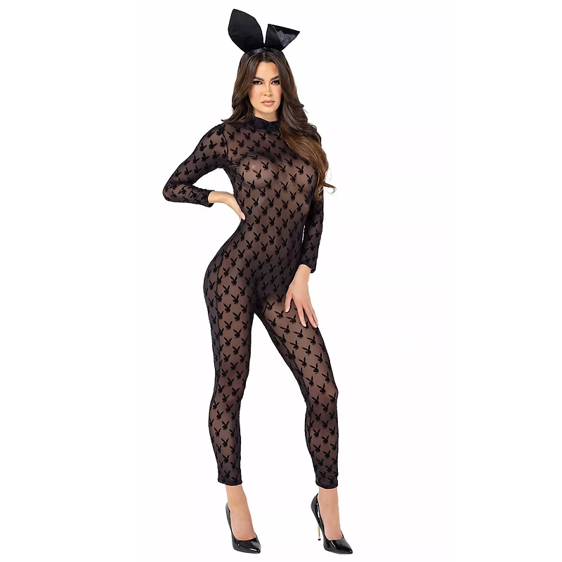 Adult Sheer Bunny Bodysuit - Playboy