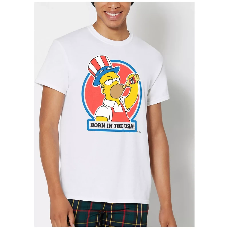 Homer Born in the USA T Shirt - The Simpsons