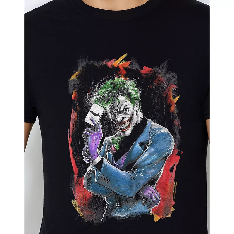 Black Joker T Shirt - Warner Bros. 100