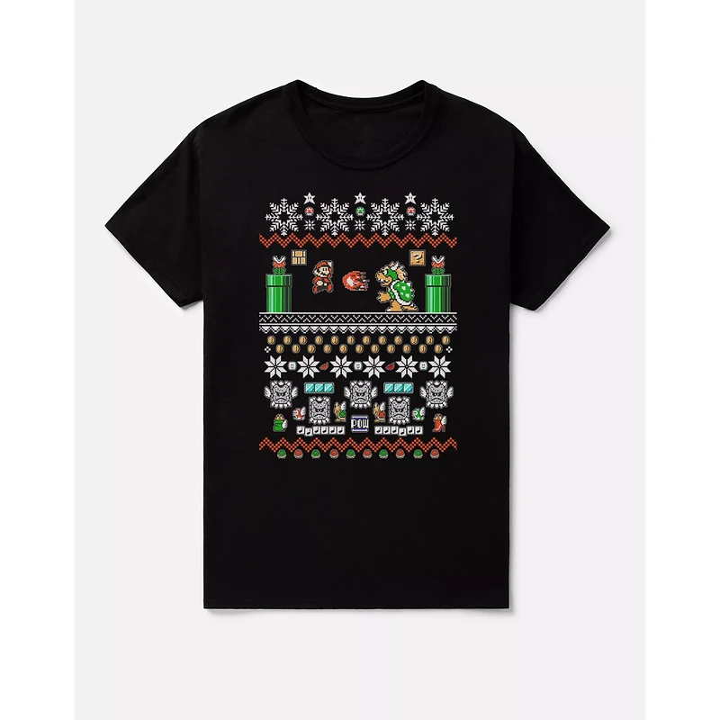 Black Nintendo Bit Christmas T Shirt