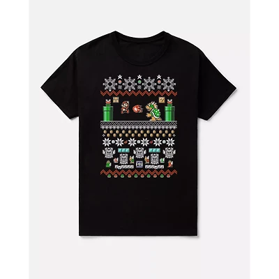 Black Nintendo Bit Christmas T Shirt