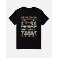 Black Nintendo Bit Christmas T Shirt