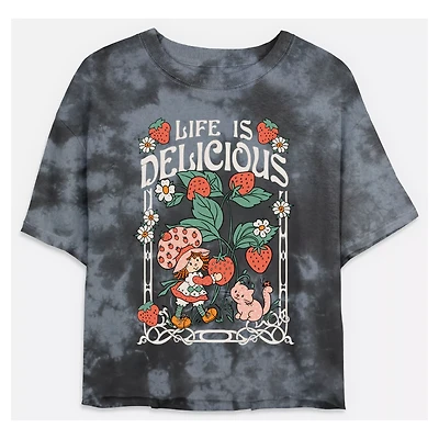 Life Is Delicious Strawberry Shortcake Cropped T Shirt
