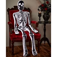 5 Ft White and Black Large Skeleton Plush