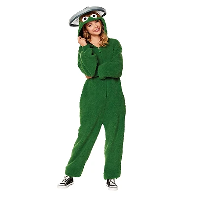 Adult Oscar the Grouch Plus Jumpsuit Costume - Sesame Street
