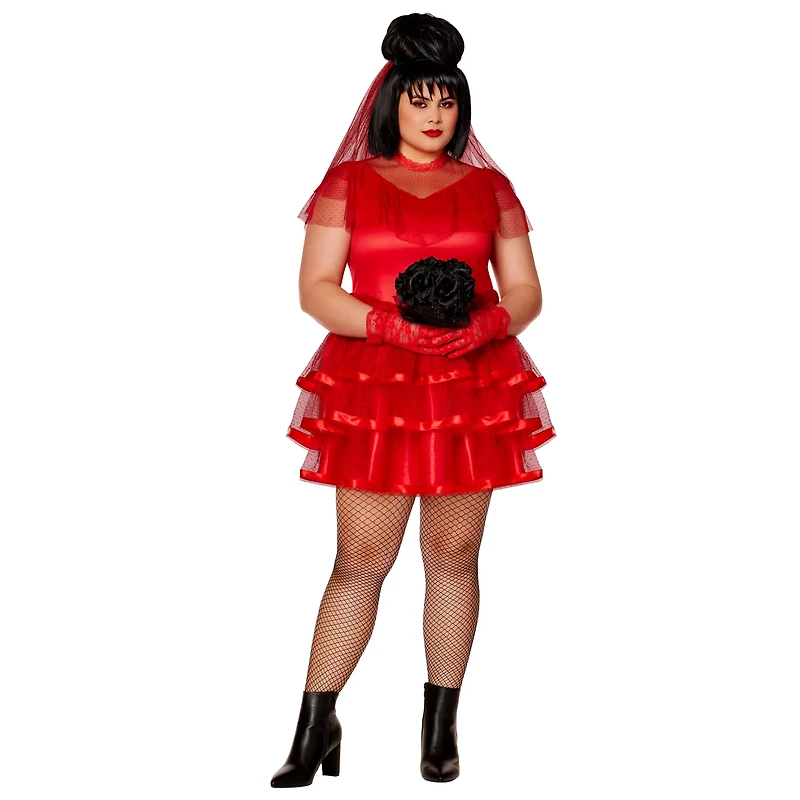 Adult Lydia Deetz Short Wedding Dress Costume - Beetlejuice
